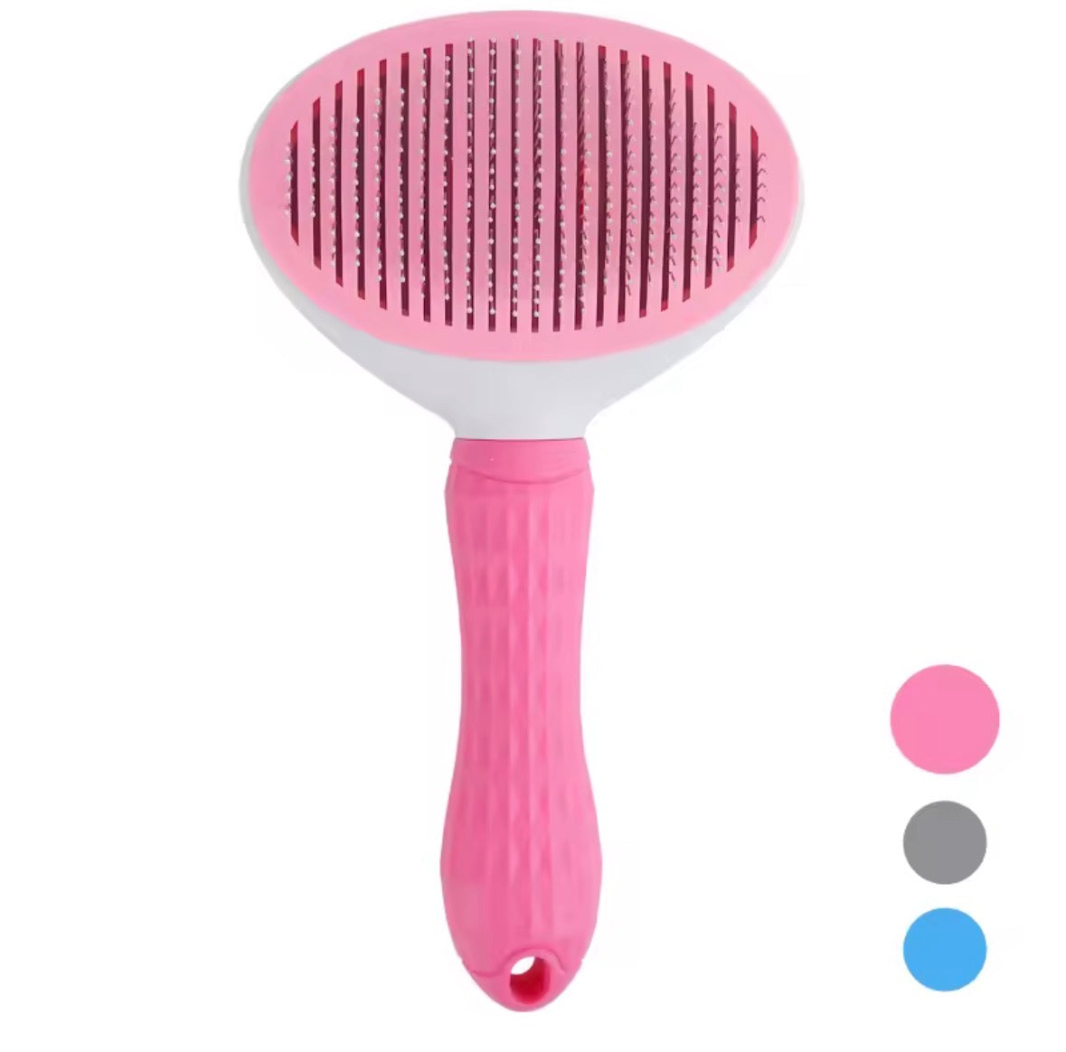 Spazzola autopulente 2-in-1 per cani e gatti.